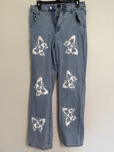 Akira Women's Jeans Size 9 W28 Blue Denim Butterfly Cute Y2K - Picture 1 of 6